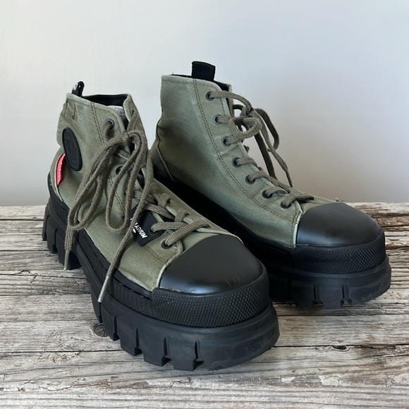 Palladium Olive and Black High-Top Boots - Picture 1 of 15